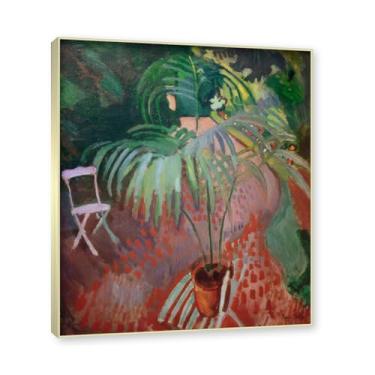 Imagem de NHLDZYH Moldura de champanhe. Impressões Raoul Dufy, (A Pequena Palmeira), Pôster de Viagem Vintage, Arte Impressionista, Imagem de Arte de Parede em Tela para Decoração de Casa. 40 x 48 cm - 15,7 x