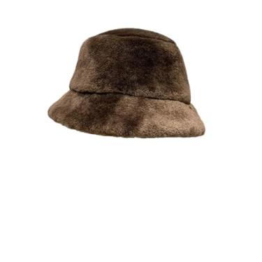Imagem de Chapéus femininos de lã de cordeiro de inverno casquete de lã de pescador casquete quente para lavatório, Marrom, tamanho �nico