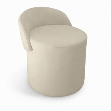Imagem de Puff Encosto Confortável Sala Estilo Moderno Redondo Suede