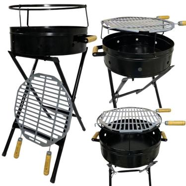 Imagem de Churrasqueira Pop Redonda Com Grelha 38x79 Preto