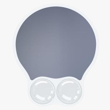 Imagem de RICHEN Mouse pad com descanso de pulso de gel, suporte de pulso ergonômico e confortável para laptop, mouse para alívio da dor com base de poliuretano antiderrapante para escritório e casa (cinza