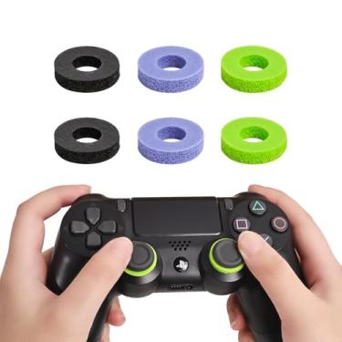 Imagem de YOKRWO Anéis de precisão para Xbox, anéis de precisão para PS5, acessórios Xbox, acessórios de jogos para PlayStation 5, acessórios para PS5 (pacote com 6, preto/roxo/verde)