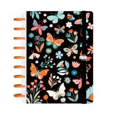 Imagem de Caderno Iscool Disc Inteligente 140 Folhas Butterfly Preto e Laranja M+