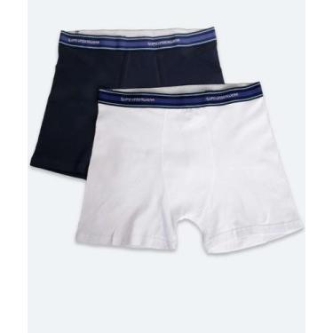 Imagem de Kit Cueca Boxer Masculina Lupo-73061, M, Branco, Azul