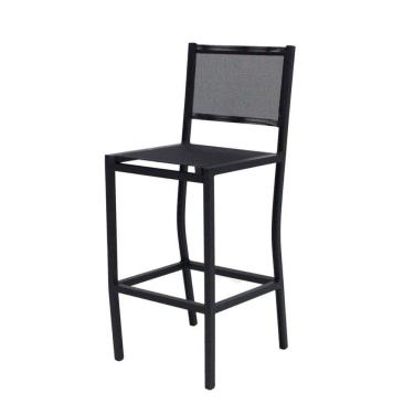 Imagem de Banqueta De Cozinha Em Alumínio E Tela Sling Preto