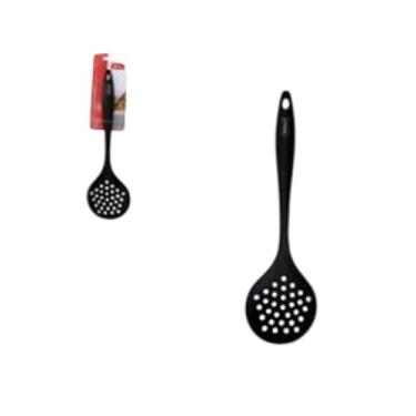 Imagem de Escumadeira de Silicone, 33 cm, Preta, Resistente a Altas Temperaturas até 180°C, Inteiriça, 74g