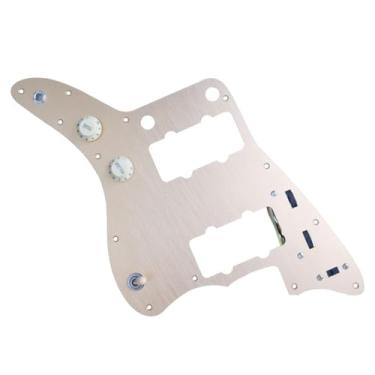 Imagem de Dynwave Escudo para guitarra elétrica em liga de alumínio, acessório moderno e multifuncional com 13 furos para prática e performance.