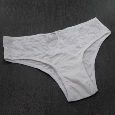Imagem de Calcinha Biquíni Microfibra e Renda Cor:BrancoTamanho:M - Kit Mania Li