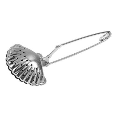 Imagem de Infusor de Chá Solto Aço Inoxidável Bonito Coador Folhas com Botão Abertura Fácil Bandeja Gotejamento para Ervas Temperos Feijões Café Sopa Perfeito C