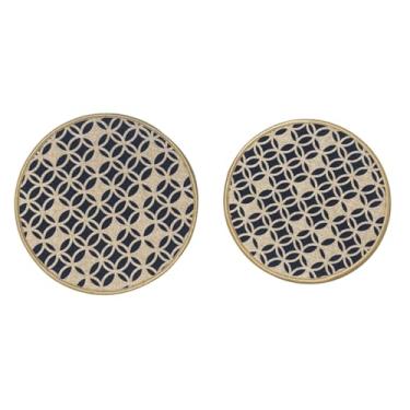 Imagem de Jogo de Descanso de Panela, 2 Peças, Estampado, Emborrachado, 18cm e 20cm de Diâmetro, Base de Borracha (Treliça)