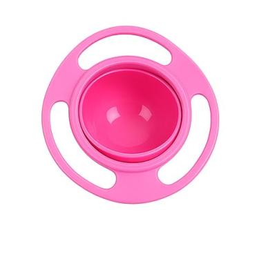 Imagem de Tigela Giratória Antiderramamento para Bebês. Pote Infantil 360° que Não Derruba Alimentos. Ideal para Lanches (Rosa)