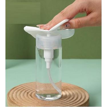 Imagem de Frasco dispensador de bomba transparente de 200 ml, recipiente de viagem recarregável para cosméticos líquidos, frasco de loção à prova de vazamento com tampa removível (pacote com 1, material PP)