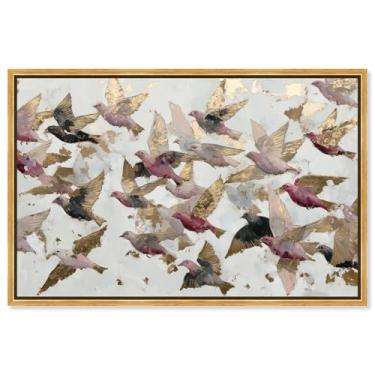 Imagem de Decoração de parede costeira com impressão em tela Great Migration II por Art Remedy, moldura dourada, 61 x 40 cm