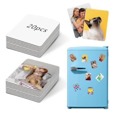 Imagem de Conjunto de blocos magnéticos de sublimação, adesivo magnético de geladeira de sublimação personalizado. (Retângulo, 7,5 cm x 10 cm)