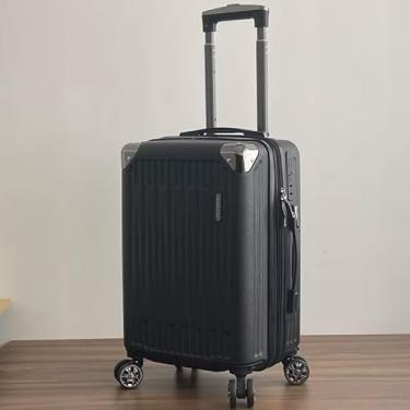 Imagem de Mala de Bordo ABS 10kg 17” a 21” Polegadas Mala de Viagem com Rodinhas 360° Cadeado Código (Preto-18”(9KG) Modelo-DDD333)