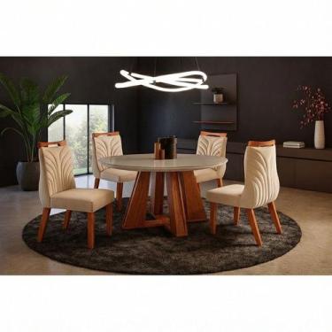 Imagem de Sala de Jantar Redonda Vidro e 4 Cadeiras - Havana - LJ - LJ Móveis