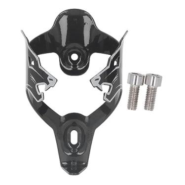 Imagem de Gaiola para garrafa de água, gaiola de liga de alumínio com design de cabeça de lobo, leve e durável, suporte para garrafa de água para bicicletas de montanha e estrada, preto 45g