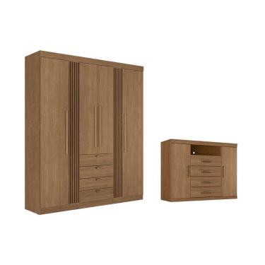 Imagem de Guarda Roupa +1cômoda Qc296 Jatobá - Santos Andirá