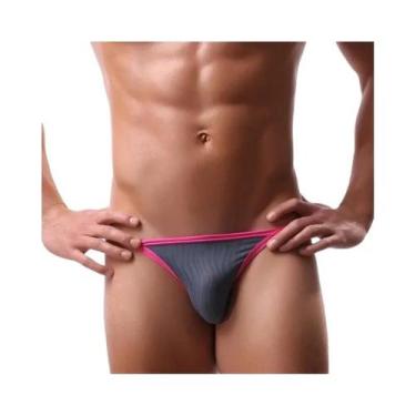 Imagem de Cuecas Masculinas De Malha Listrada De Cintura Baixa, Respiráveis E Tr