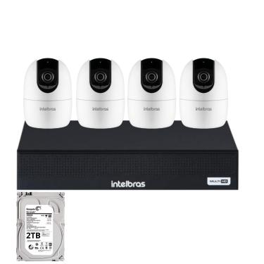 Imagem de Kit 4 Câmeras Wi-Fi Intelbras IM4 NVD 1404 1080p Intelbras Com 4 Canais Com Hd 2tb Incluso