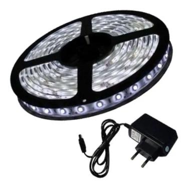 Imagem de Fita Super Led 5050 Branco Frio 300 Leds 5m + Fonte brinde