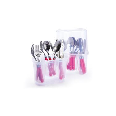 Imagem de Escorredor  Organizador Talher Plástico Cozinha Transparente