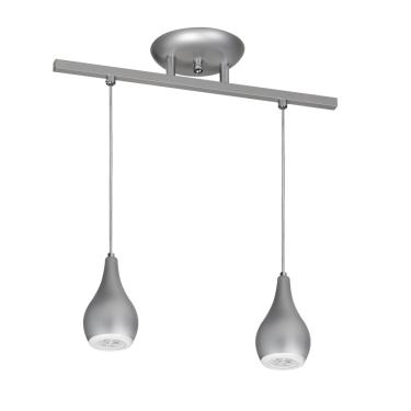 Imagem de Lustre Pendente 5522 2 Lâmpadas Soquete E27 Prata