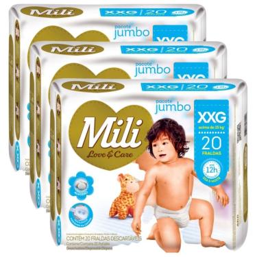Imagem de Fralda Descartável Mili Tamanho:xxg 3 Pacotes C/ 20