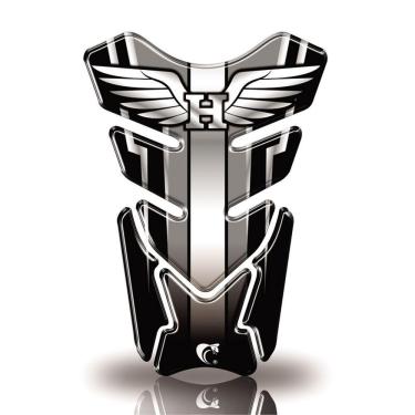 Imagem de Protetor De Tanque Adesivo Moto Cb Twister Cg Honda Asa Preto Preto