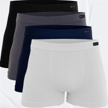 Imagem de Kit 4 Cuecas Boxer Zhamaro Algodão Sem Costura Masculina Confortável R