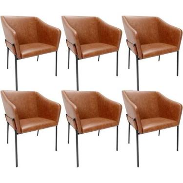 Imagem de Kit 6 Cadeiras Para Sala De Jantar Estar Living Olívia L02 material si