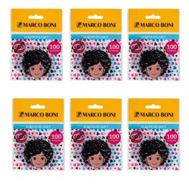 Imagem de Kit 6 Pct De Elástico de Cabelo Soft 600 Unid - Marco Boni, Preto