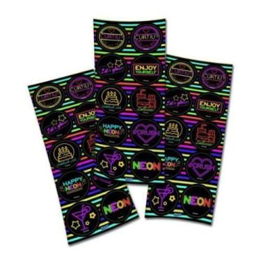 Imagem de Adesivo 3 Cartelas - Neon - Festcolor - Diversos, UNICA, U