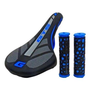 Imagem de Banco selim gts bicicleta mtb speed + manopla gts preto/azul