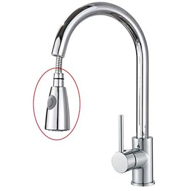 Imagem de Torneiras de cozinha prata/preto alça única pull out torneira de cozinha alça de furo único giratório 360 graus torneira misturadora de água torneira misturadora, cromo A, China