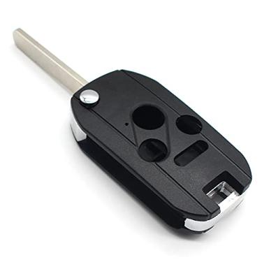 Imagem de Capa dobrável dobrável de 4 botões para chave de carro compatível com Honda Civic Accord CRV Fit Pilot