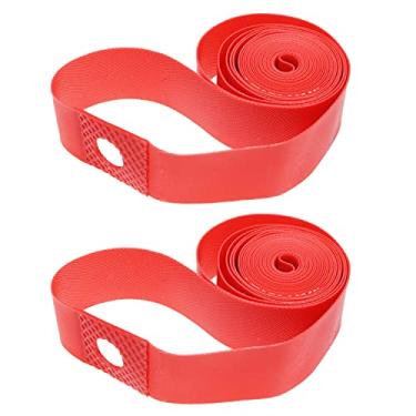 Imagem de ZYAMY 2 peças antiperfuração de pneu de bicicleta forro de pneu protetor de aro tira de tubo interno fita de aro para MTB Mountain Bike Road Bike Pneu dobrável, vermelho