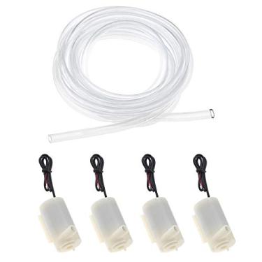 Imagem de Mini bomba de água submersível micro CC 3 – 5 V CC com conjunto de tubos de vinil transparente de 3 m para aquário de peixe, jardim, planta