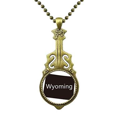 Imagem de DIYthinker Wyoming Colar dos Estados Unidos da América, joia antiga com pingente de música