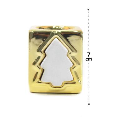 Imagem de Castiçal De Porcelana Arvore De Natal - Un