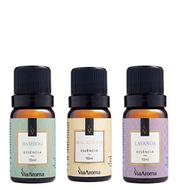 Imagem de Kit 3 Essências Via Aroma Para Aromatizador Difusor Elétrico 10ml (Bamboo+Macadâmia+Lavanda)