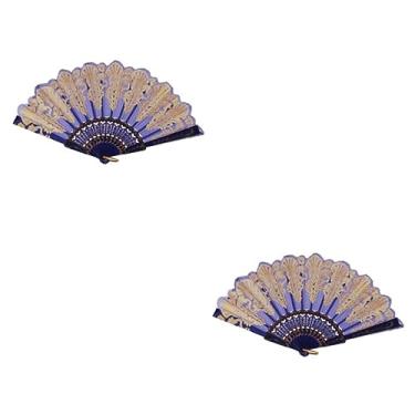 Imagem de Veemoon Vintage 2 Peças De Dança Portátil Dobrável Para Mulheres Adultos Casamento Oriental - Padrão Ventilador Decoração De Bambu Adereços Para Casa Desempenho E Cosplay Impresso