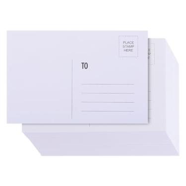 Imagem de PATIKIL Pacote com 300 cartões postais em branco para correspondência, 4 x 6 cartões postais de papel em branco dupla face, 250 g/m² com linhas de endereço para cartões postais impressos DIY, pintura