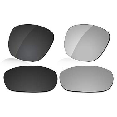 Imagem de LenzReborn Lente polarizada de substituição para óculos de sol Oakley Enduro OO9223 - preto escuro + cinza prateado