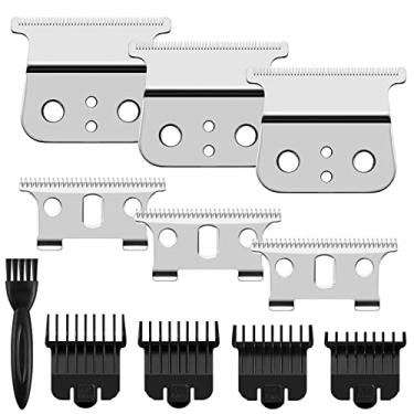 Imagem de Pacote com 3 lâminas T serve para aparador Andis T Outliners, aparador Andis GTX, lâmina de substituição compatível com Andis #04710 e Andis #04521 (lâmina T de aço inoxidável + lâmina de aço carbono)
