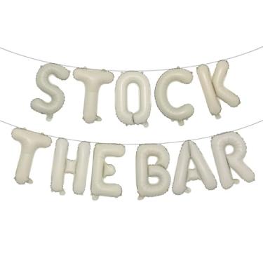 Imagem de STOCK THE BAR Balloons Bannner Multicolor optional Party Decorations Sign (STOCK THE BAR Cream)