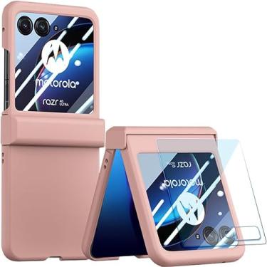 Imagem de TOPSEM Capa compatível com Motorola Razr 40 Ultra com proteção de dobradiça e protetor de tela externa, capa protetora ultrafina fosca de policarbonato antiderrapante à prova de choque para Moto Razr