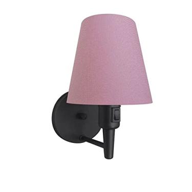 Imagem de Arandela com Inter Liga e Cúpula Tecido, Vivare Iluminação, Arandela Parede2013 PRRB, Preto, Pequeno