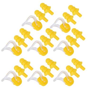 Imagem de Clipe de nariz de natação, tampões de ouvido de natação Clipe de nariz protetor de mergulho Tampões de ouvido Clipe de nariz Tampões de ouvido 8 conjuntos portáteis para natação