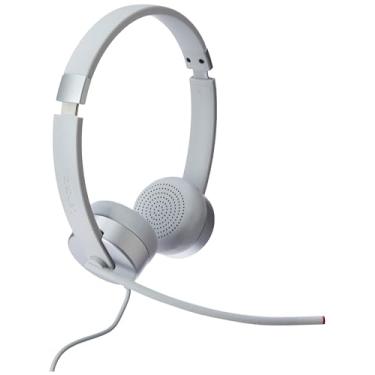 Imagem de Lenovo Fone de ouvido analógico estéreo 100, 3,5 mm, microfone boom de 180°, fones de ouvido de espuma de memória, GXD1B60597, cinza nuvem